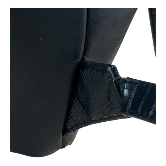 Simply Vera Vera Wang Black Faux Leather Mini Backpack – Textured Trim – Modern - Picture 10 of 11